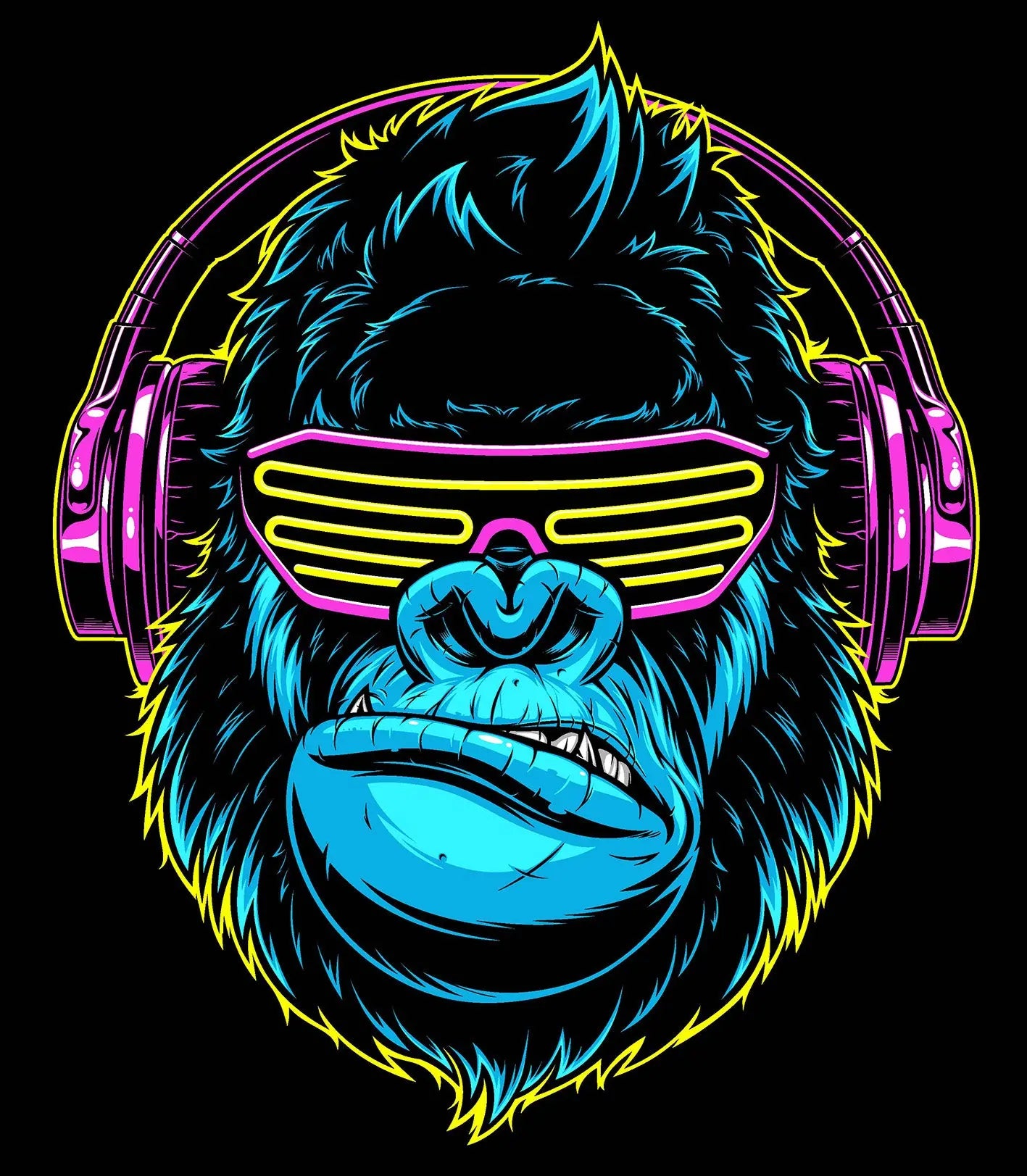 Monkey DJane - Lady -T - T-Shirt Kurzarm Premium 190g bis 3XL Print-4-DJs