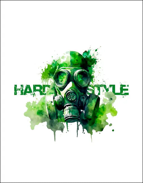 "HARDSTYLE GASMASKE" - 2 - Farben - Motiv-Shirt - T-Shirt Kurzarm Premium 190g bis 5XL Print-4-DJs
