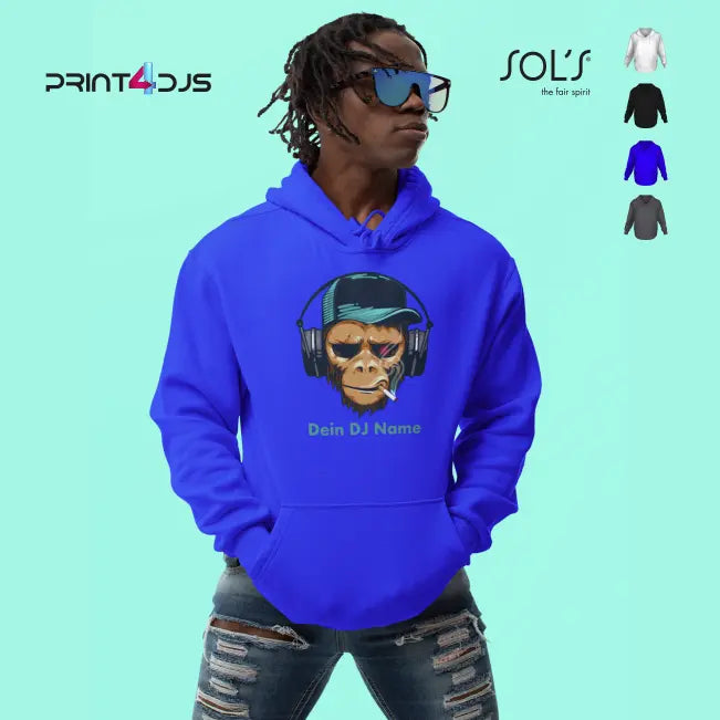 Smoking Monkey - Hooded Sweat - personalisierbar bis 4XL Print-4-DJs