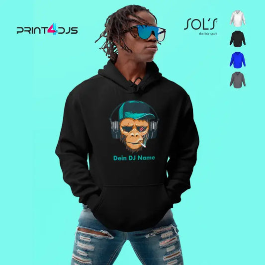 Smoking Monkey - Hooded Sweat - personalisierbar bis 4XL Print-4-DJs