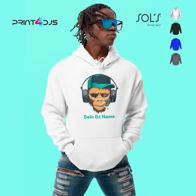 Smoking Monkey - Hooded Sweat - personalisierbar bis 4XL Print-4-DJs