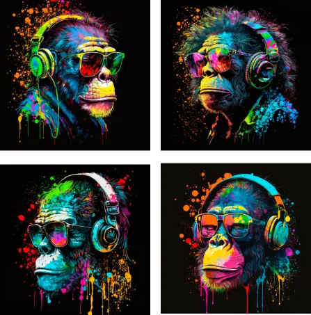Slipmat "Monkey Splash" ! 4 MOTIVE ! - Filzmat Print-4-DJs