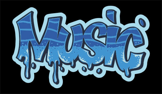 "Music" Grafitti Style - 4 Farben - Motiv-Shirt - T-Shirt Kurzarm Premium 190g bis 5XL Print-4-DJs