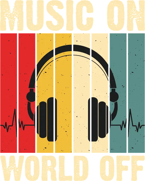 Music on - Lady -T - 3 Farben - T-Shirt Kurzarm Premium 190g bis 3XL Print-4-DJs