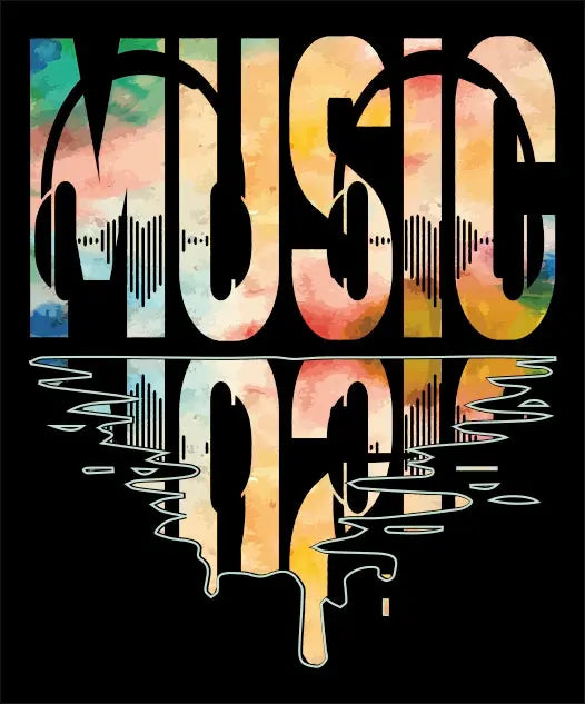 Music "Water" - Motiv-Shirt - 2 Farben - T-Shirt Kurzarm Premium 190g bis 5XL Print-4-DJs