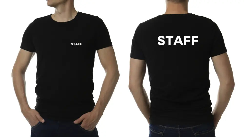 "STAFF" T-Shirt - Kurzarm Premium 190g bis 5XL - 2 Farben Print-4-DJs