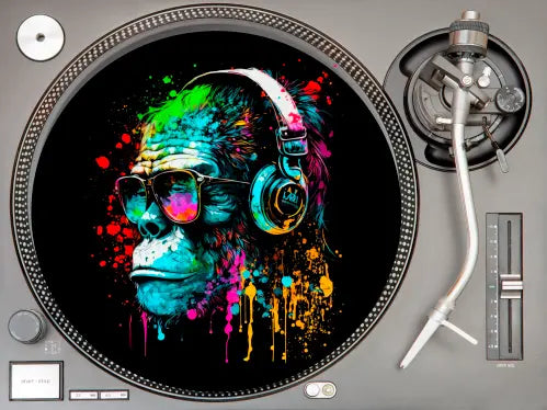 Slipmat "Monkey Splash" ! 4 MOTIVE ! - Filzmat Print-4-DJs