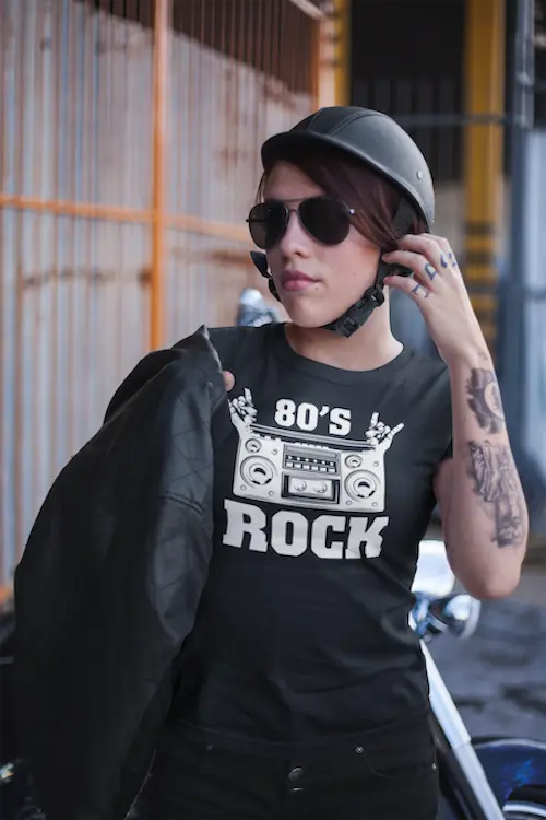 80´s Rock - Lady -T - T-Shirt Kurzarm Premium 190g bis 3XL Print-4-DJs