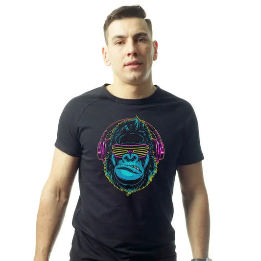 DJ Shirt Monkey DJ - T-Shirt Kurzarm Premium 190g bis 5XL Print-4-DJs