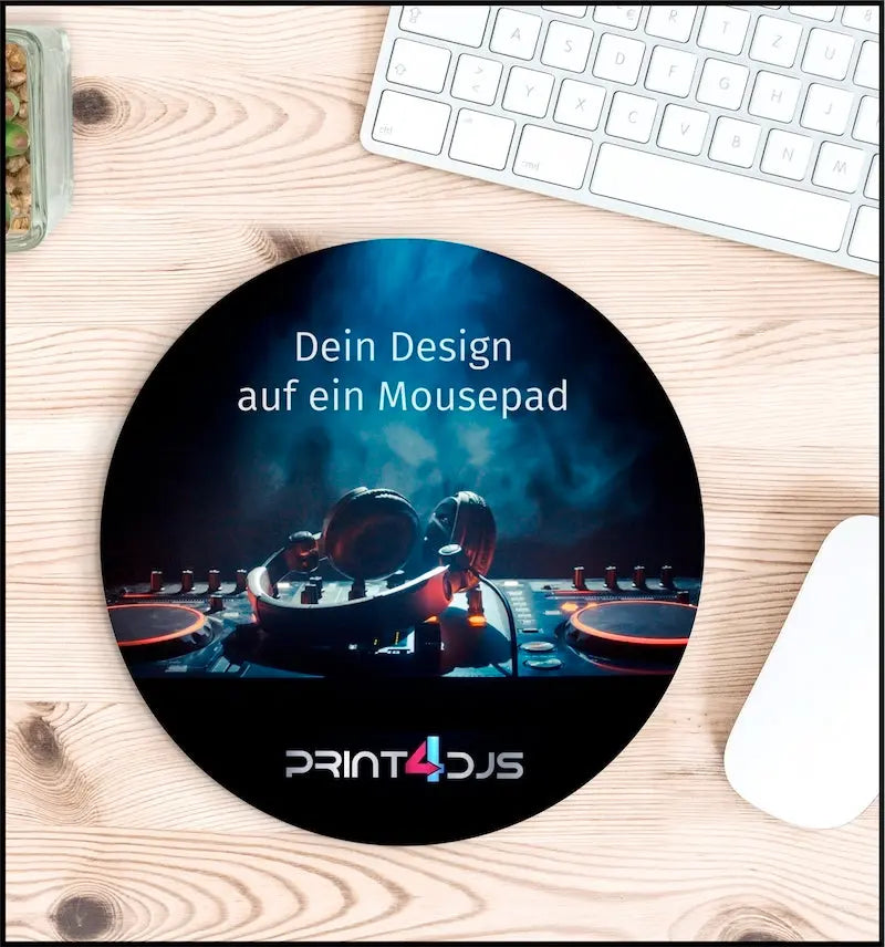 Mousepad mit Deinem Wunschdruck - rund - 3mm Print-4-DJs