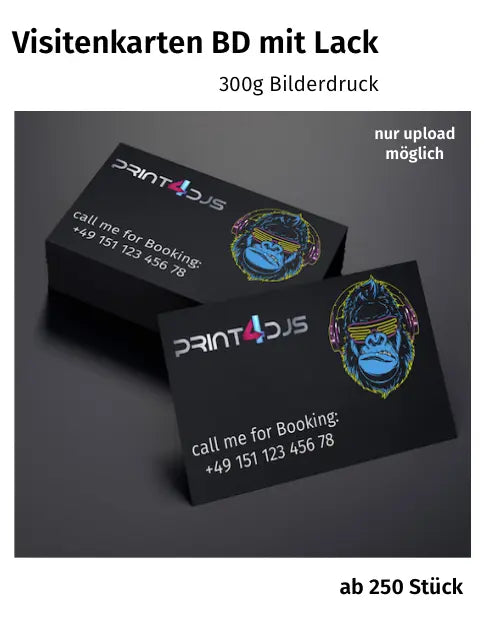 Visitenkarten Bilderdruck- 300g - ab 250 Stück - nur upload möglich Print-4-DJs