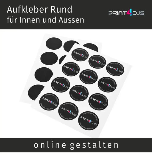 Aufkleber rund - 5cm - für Innen und Aussen Print-4-DJs