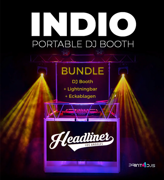 BUNDLE Mobiler DJ-Tisch - Headliner Indio DJ Booth Print-4-DJs