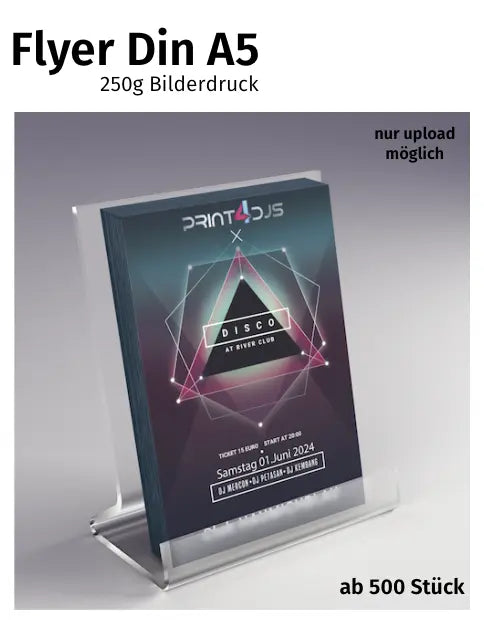 Flyer Din A5 - 250g - ab 500 Stück - nur upload möglich Print-4-DJs