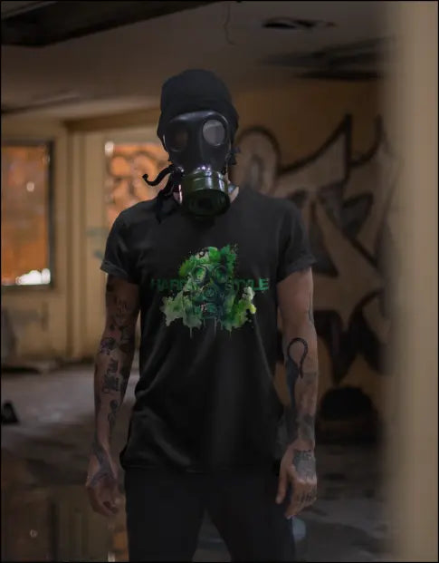 "HARDSTYLE GASMASKE" - 2 - Farben - Motiv-Shirt  - T-Shirt Kurzarm Premium 190g bis 5XL Print-4-DJs