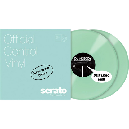 Serato 2x12" Control Vinyl glow in the dark mit eigenem Label Print-4-DJs