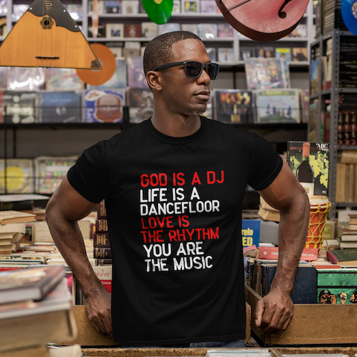 "God is a DJ" - Motiv-Shirt  - T-Shirt Kurzarm Premium 190g bis 5XL Print-4-DJs