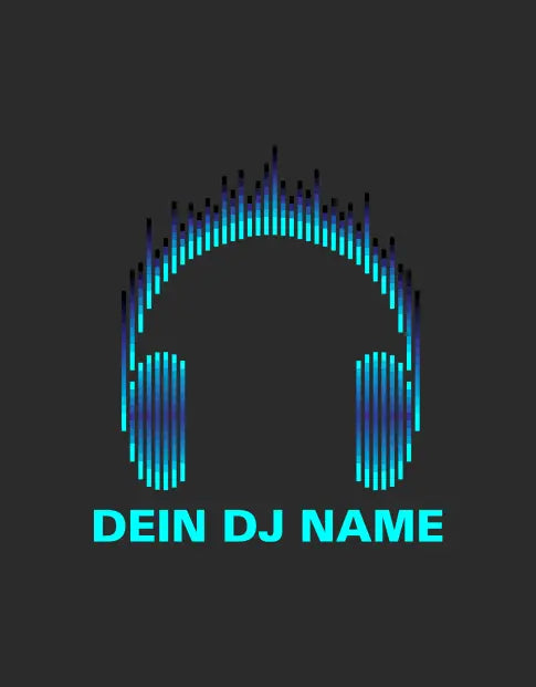 Headphone Musicbar - T-Shirt kurzarm schwarz bis 5XL personalisierbar Print-4-DJs