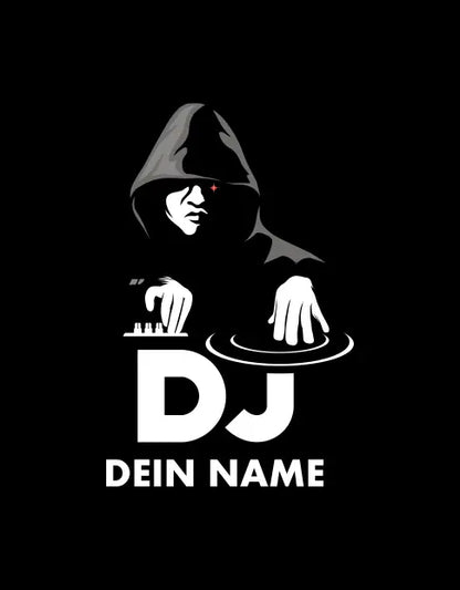 Hooded DJ - T-Shirt kurzarm schwarz bis 5XL personalisierbar Print-4-DJs