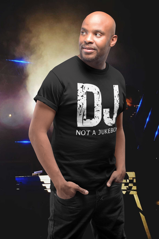 "DJ NOT A JUKEBOX" - Motiv-Shirt  - T-Shirt Kurzarm Premium 190g bis 5XL Print-4-DJs