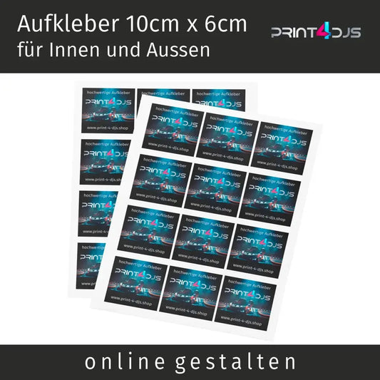 Aufkleber 10 x 6 cm für Innen und Aussen Print-4-DJs