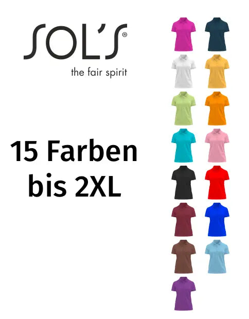 Lady Polo Shirt  - 170g - bis 2XL - 15 Farben Print-4-DJs