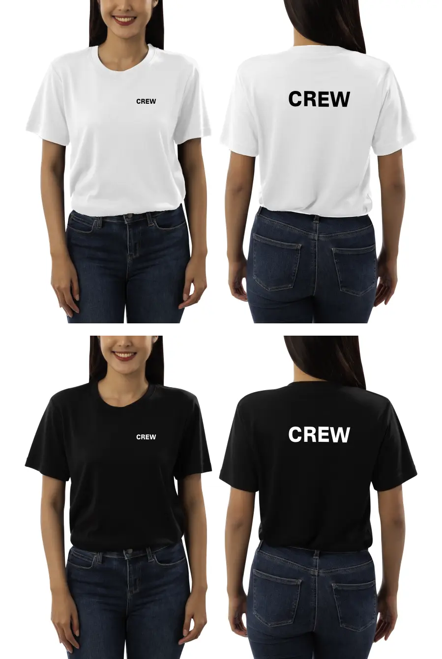 "CREW" Lady-T - Kurzarm Premium 190g bis 3XL - 2 Farben Print-4-DJs