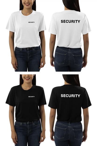 "SECURITY" Lady-T - Kurzarm Premium 190g bis 3XL - 2 Farben Print-4-DJs