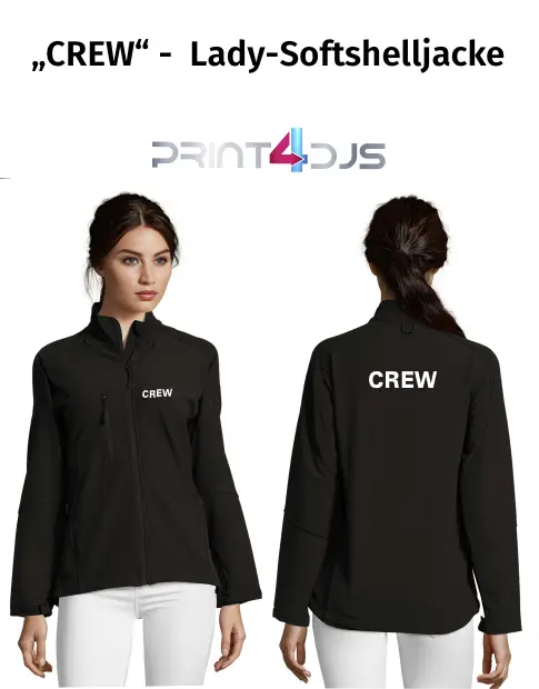 "CREW" Lady Softshell Jacke Print-4-DJs