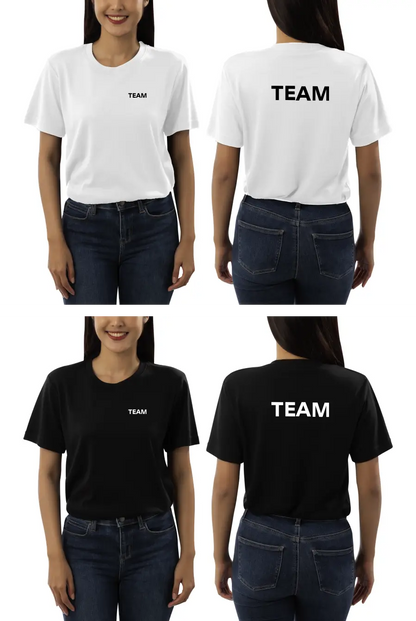 "TEAM" Lady-T - Kurzarm Premium 190g bis 3XL - 2 Farben Print-4-DJs