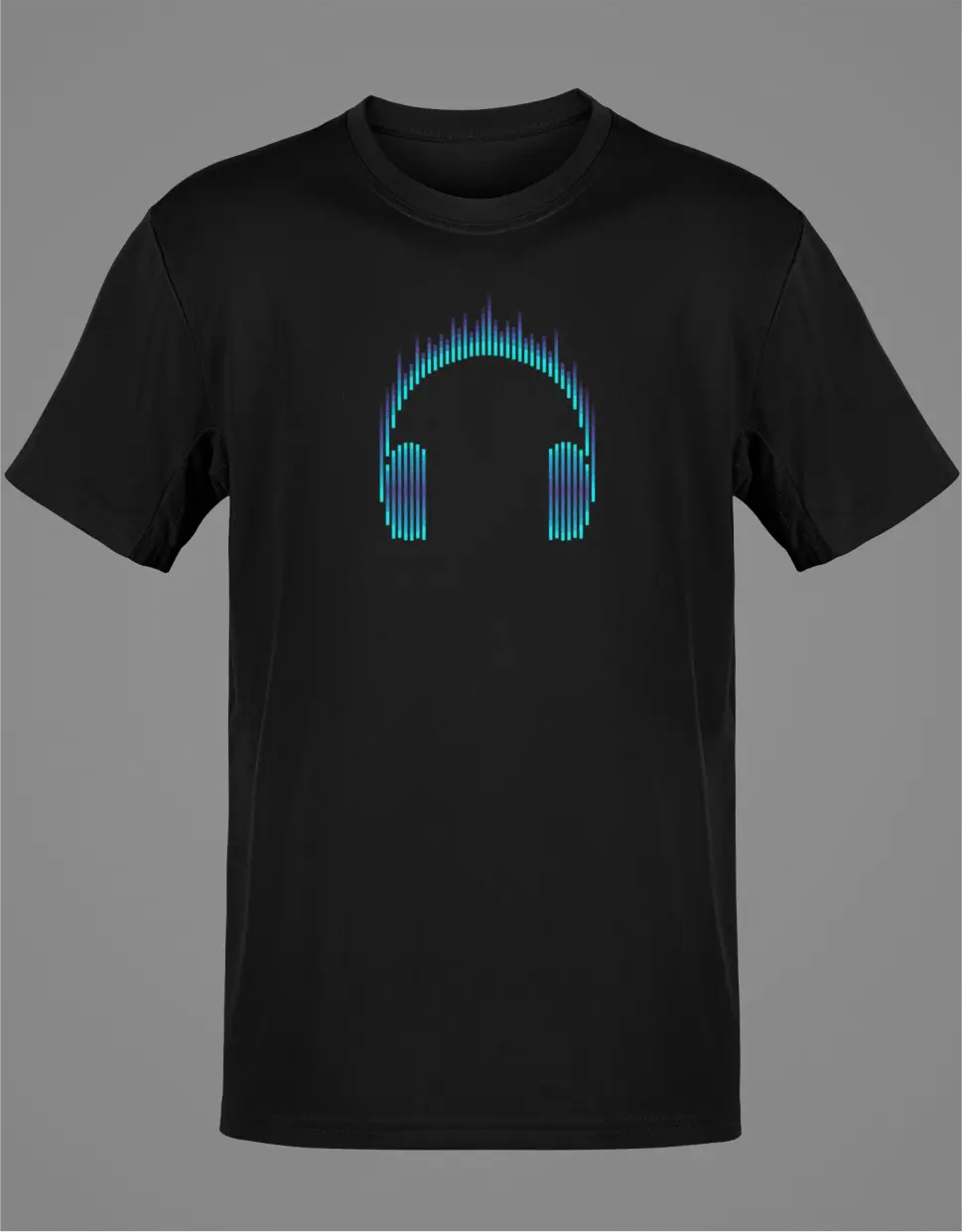 Headphone Musicbar - T-Shirt kurzarm schwarz bis 5XL personalisierbar Print-4-DJs