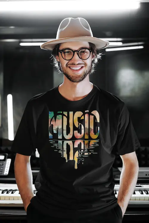 Music "Water" - Motiv-Shirt - 2 Farben - T-Shirt Kurzarm Premium 190g bis 5XL Print-4-DJs