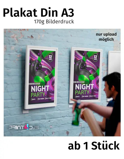 Plakat Din A3 - 170g Bilderdruck - ab 1 Stück - nur upload möglich Print-4-DJs