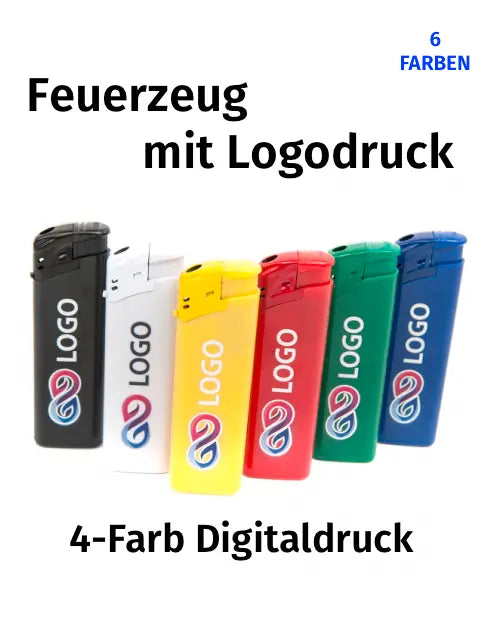 Feuerzeug mit Logo - individuell bedruckt - ab 100 Stück - 4-Farbdruck Print-4-DJs