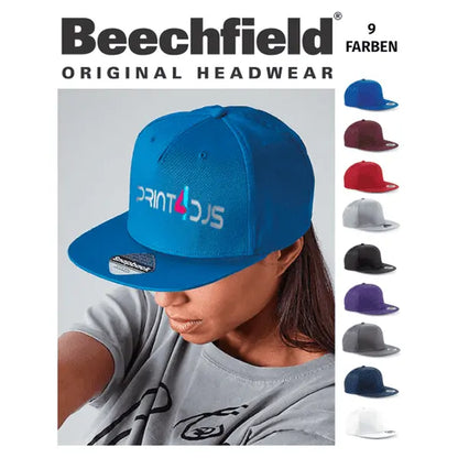 Snapback - Rapper Cap  mit individuellem Druck - 9 Farben - Beechfield  5 Panel Print-4-DJs