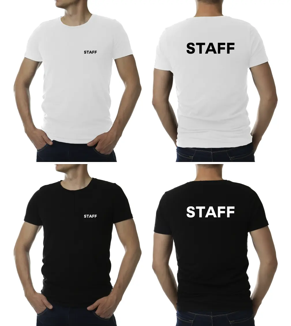 "STAFF" T-Shirt - Kurzarm Premium 190g bis 5XL - 2 Farben Print-4-DJs