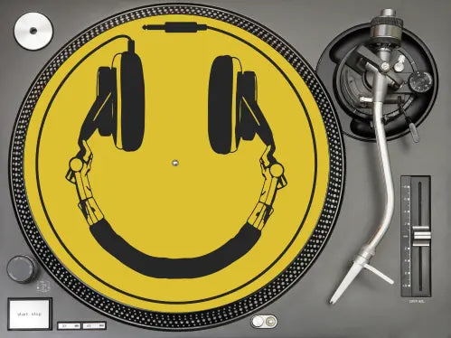 Slipmat - Headphone Smile - Filzmat Print-4-DJs