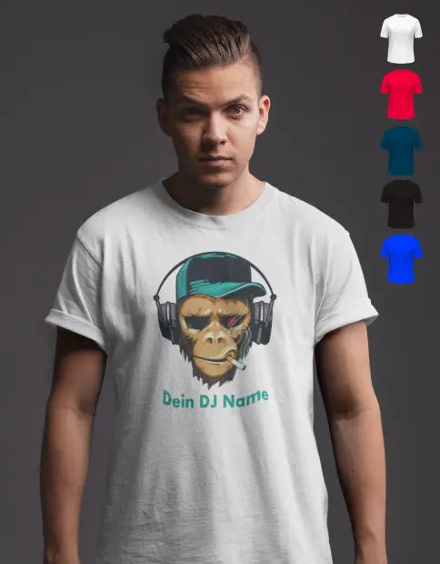 Smoking Monkey - personalisierbar - T-Shirt kurzarm bis 5XL Print-4-DJs