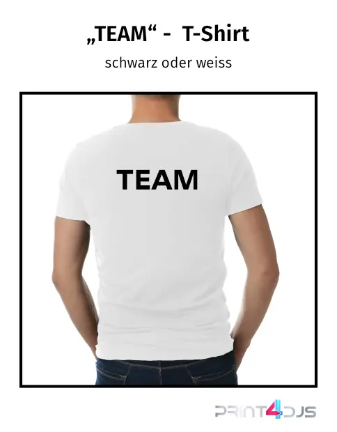 "TEAM" T-Shirt - Kurzarm Premium 190g bis 5XL - 2 Farben - Sols Imperial T Print-4-DJs
